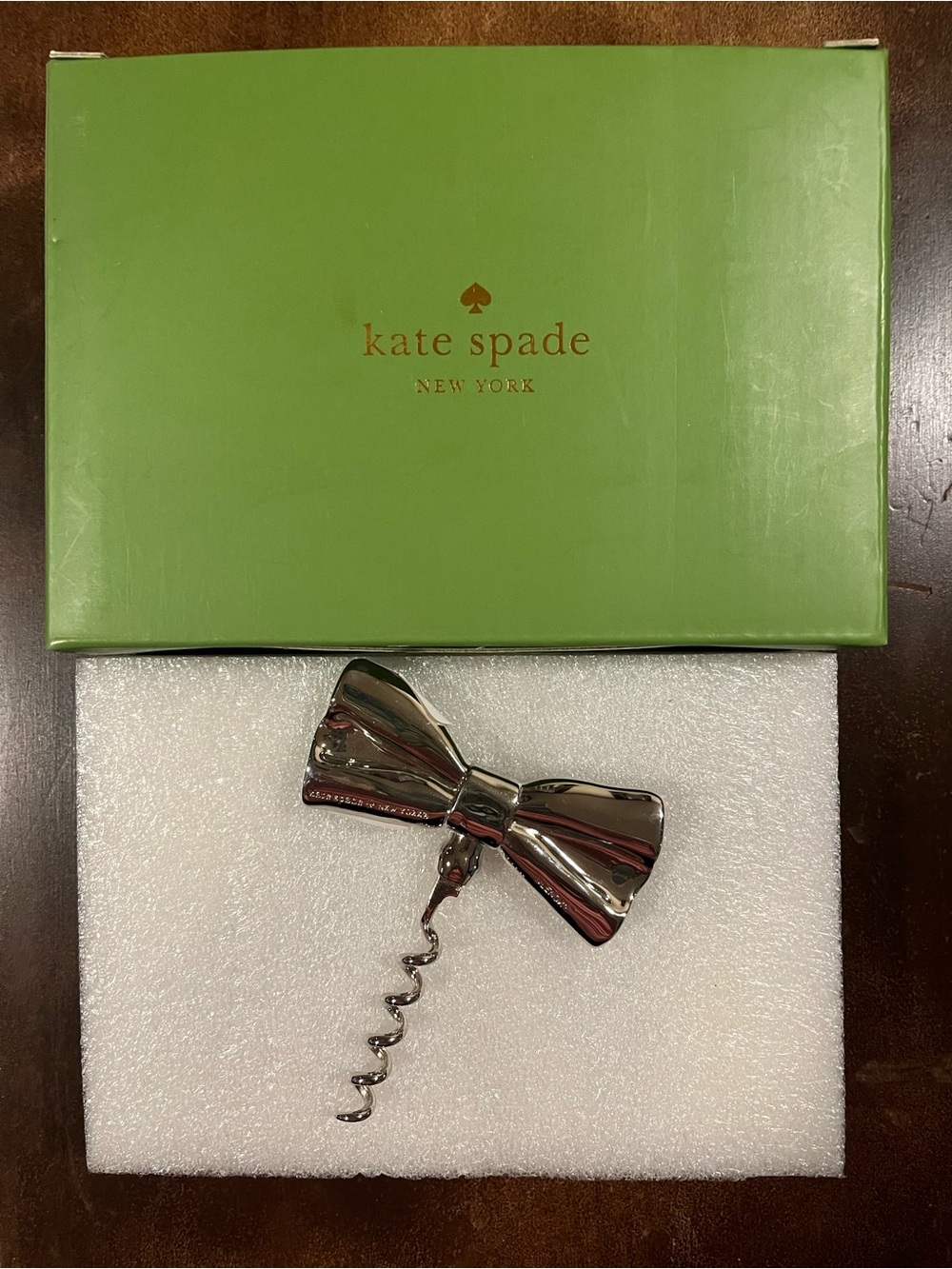 Kate Spade by Lenox Silver tone bow wine Corkscrew. New with tags